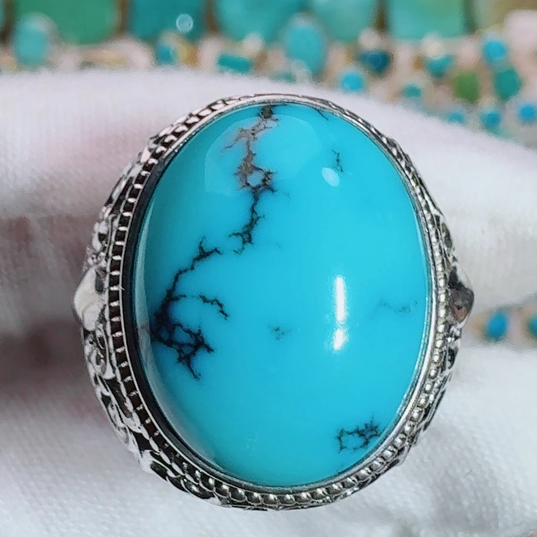 绿松石银S925镶嵌珠宝奇石