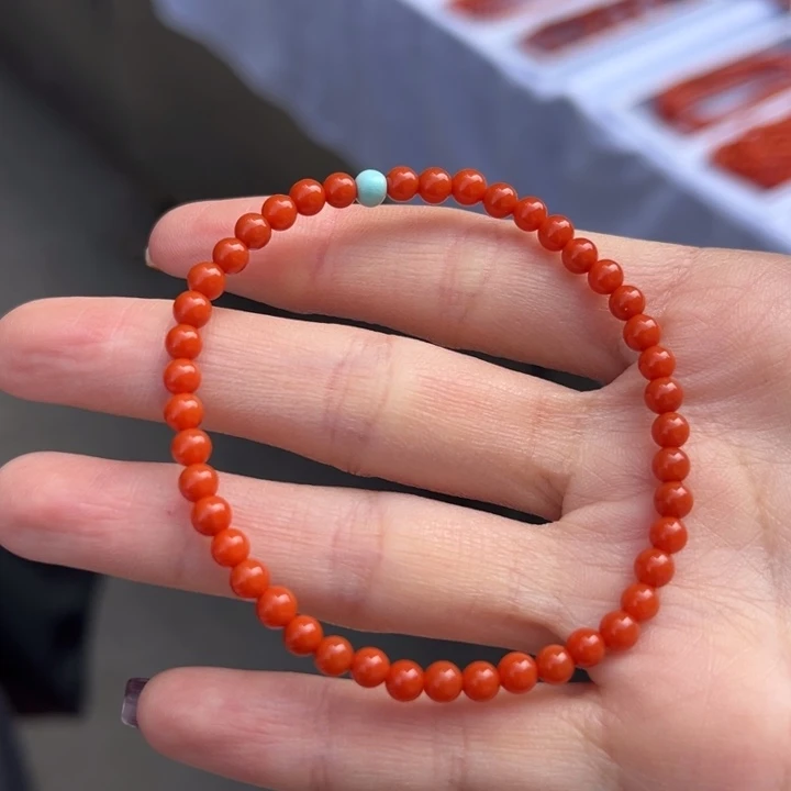 南红玛瑙手串未镶嵌3-4