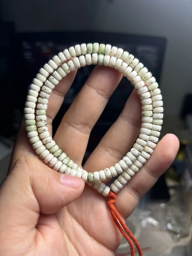 发烧级6白冰糖玉化药片数星星星月菩提手串FS6YP1230818