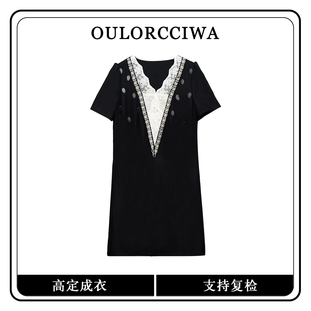 【A71单单】夏款女装连衣裙气质时尚收腰显瘦连衣裙OLQW-1299-黑色