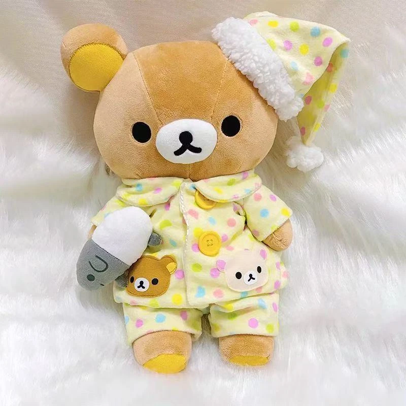 穿睡衣的可爱小熊玩偶超软可当抱枕礼物轻松熊玩偶七夕圣诞礼物