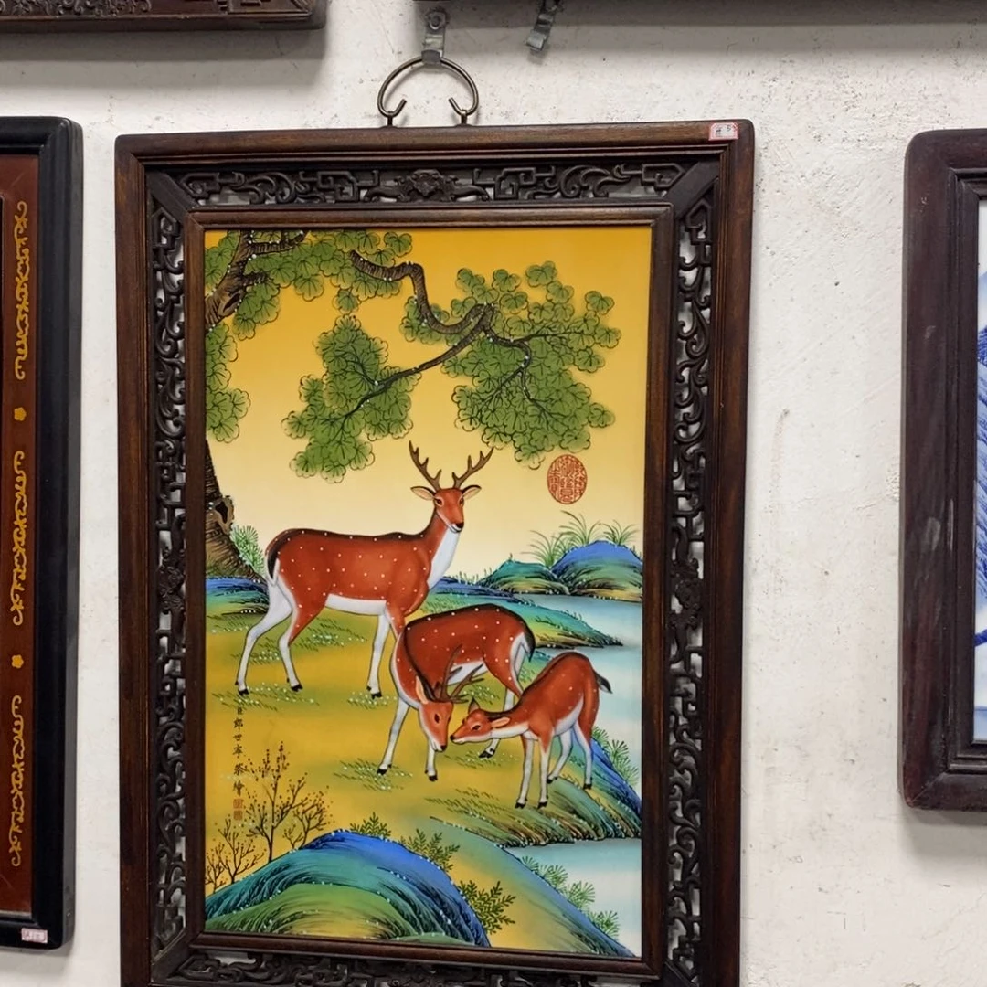 瓷片74*48*1景德镇瓷板画柴窑烧制