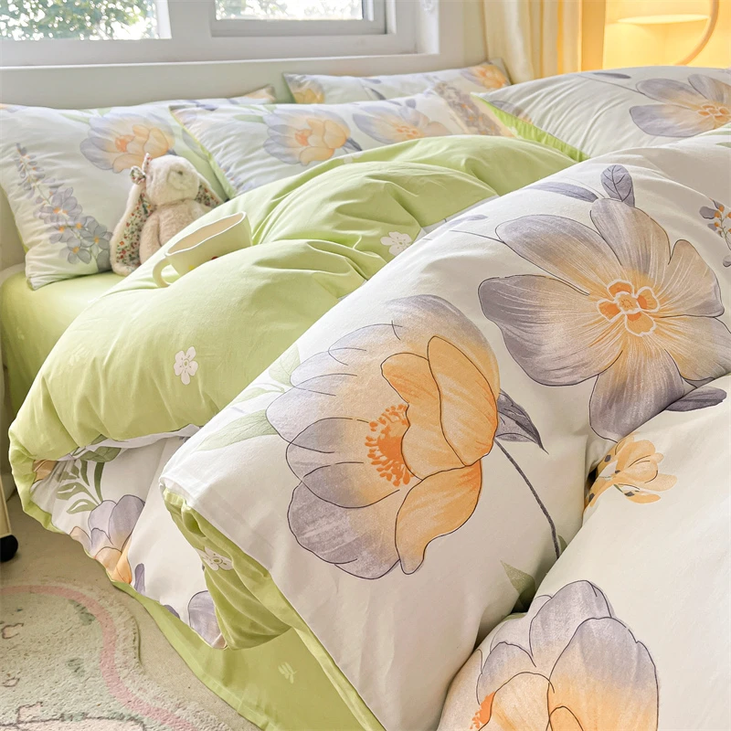 小清新全棉床上四件套纯棉2025新款卡通儿童被套床单款三件四件套