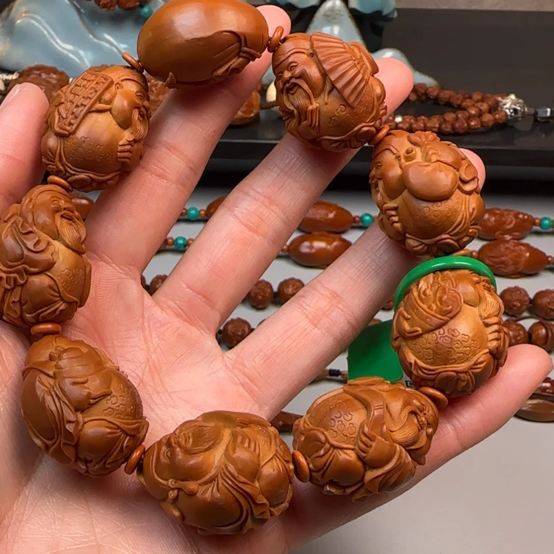 橄榄核手串/手链2.3尺寸八宝财神手串