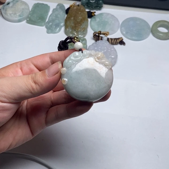 翡翠未镶嵌颈饰寿桃14