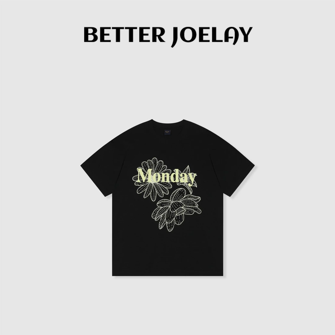 BETTER JOELAY-大版【三朵大花】时尚可爱百搭短袖T恤休闲风KH3171