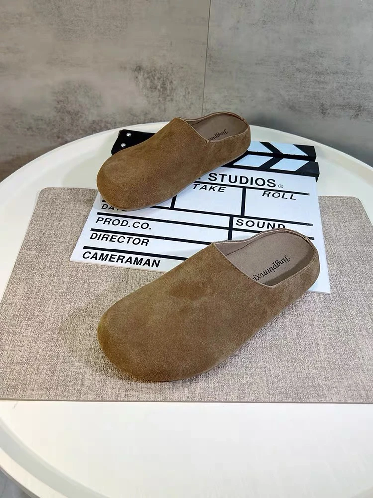 厚底勃肯复古包头半拖鞋