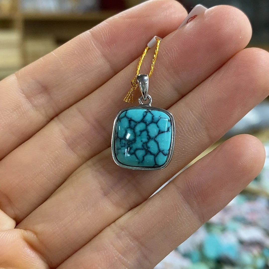 银S925镶嵌绿松石珠宝奇石