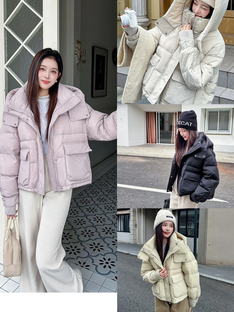 【香香家粉丝专属】高级感连帽五色连帽羽绒服多巴胺穿搭系列