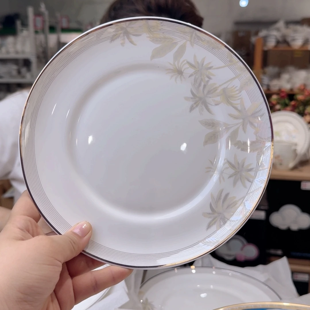 瓷高骨瓷8英寸月光盘20cm2个外贸骨瓷