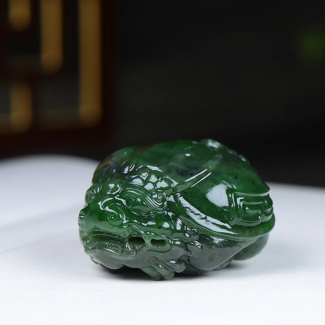 1231176和田玉碧玉龙龟