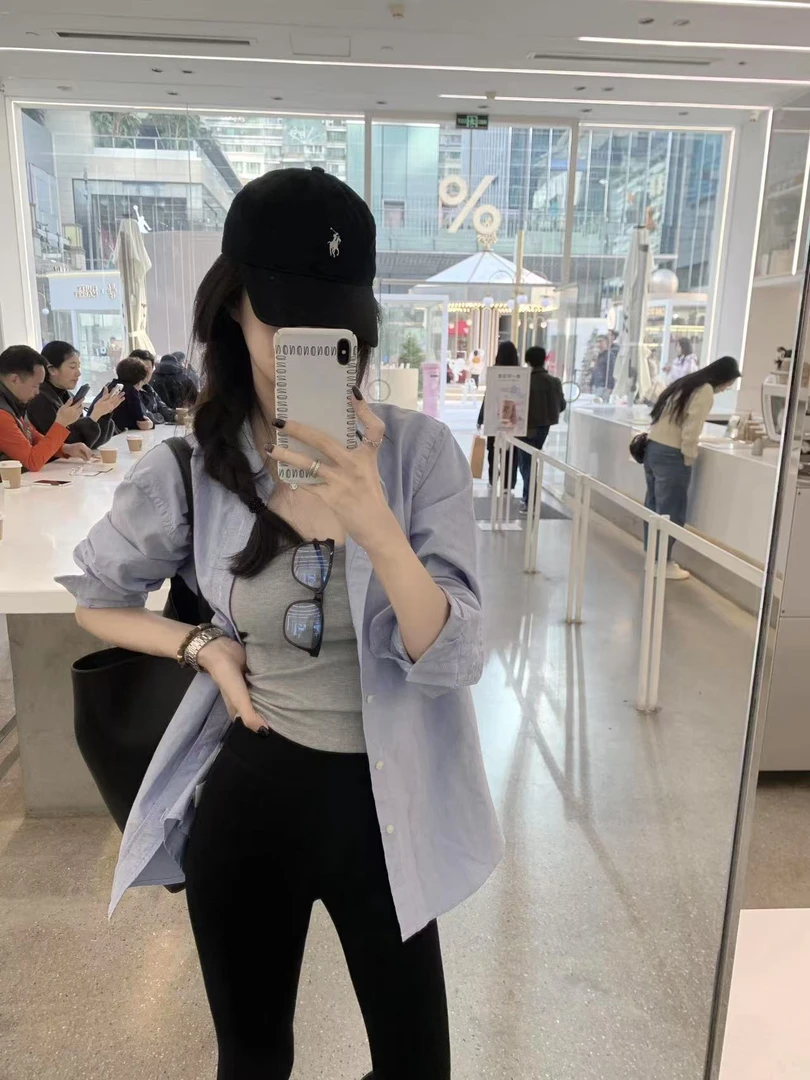 2025新款早秋设计感小众宽松衬衣开衫上衣百搭高腰显瘦直筒裤套装