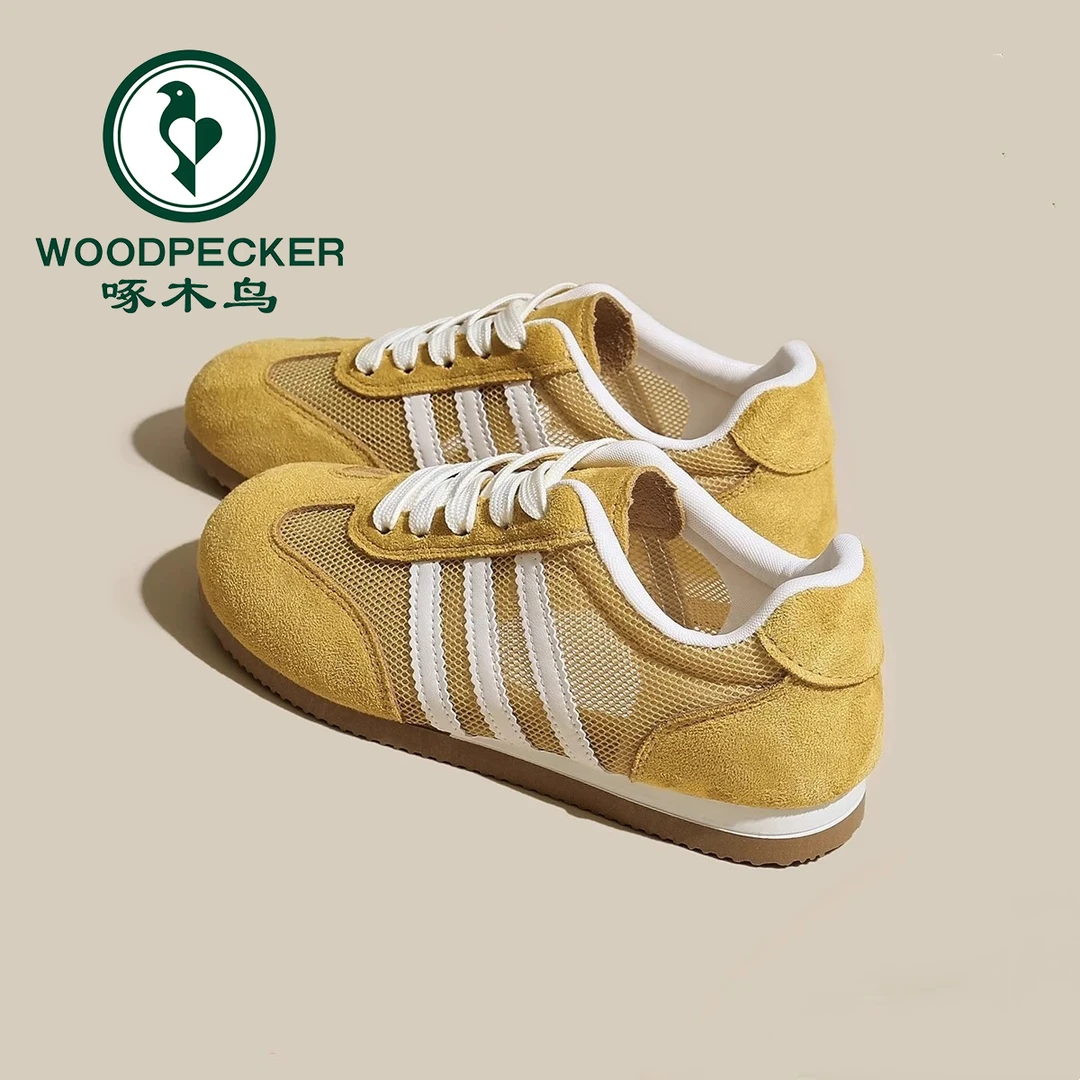 啄木鸟爆款透气网面德训鞋女2025夏季新款百搭休闲学生运动板鞋子