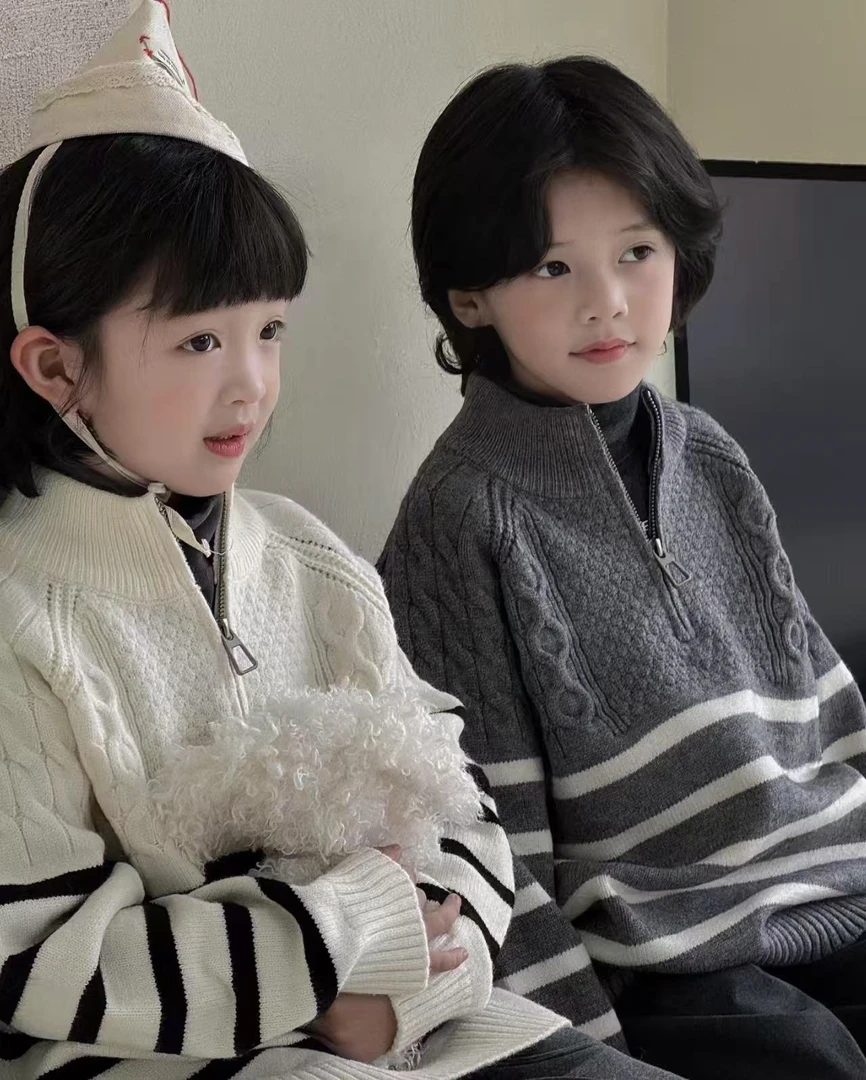 90-合集儿童毛衣学生秋冬反季毛衣2025新款针织开衫韩版洋气加厚