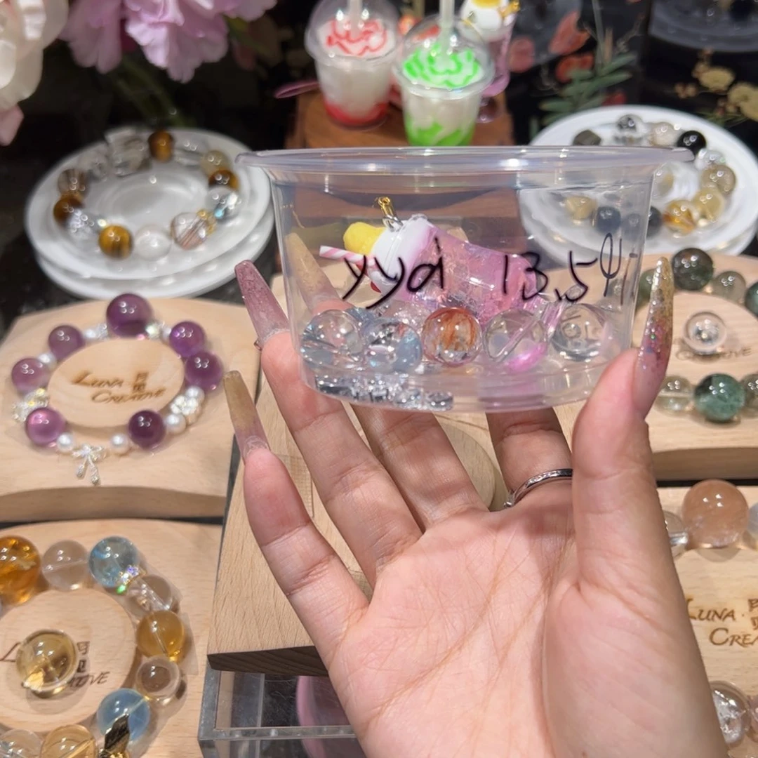 烟晶手链银S925镶嵌y*d水晶