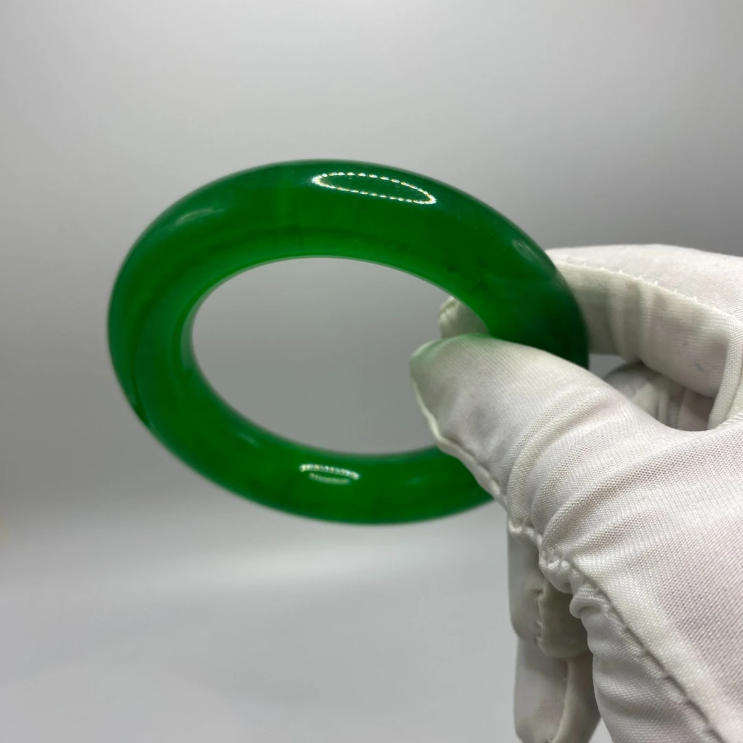 满绿圆条手镯A999