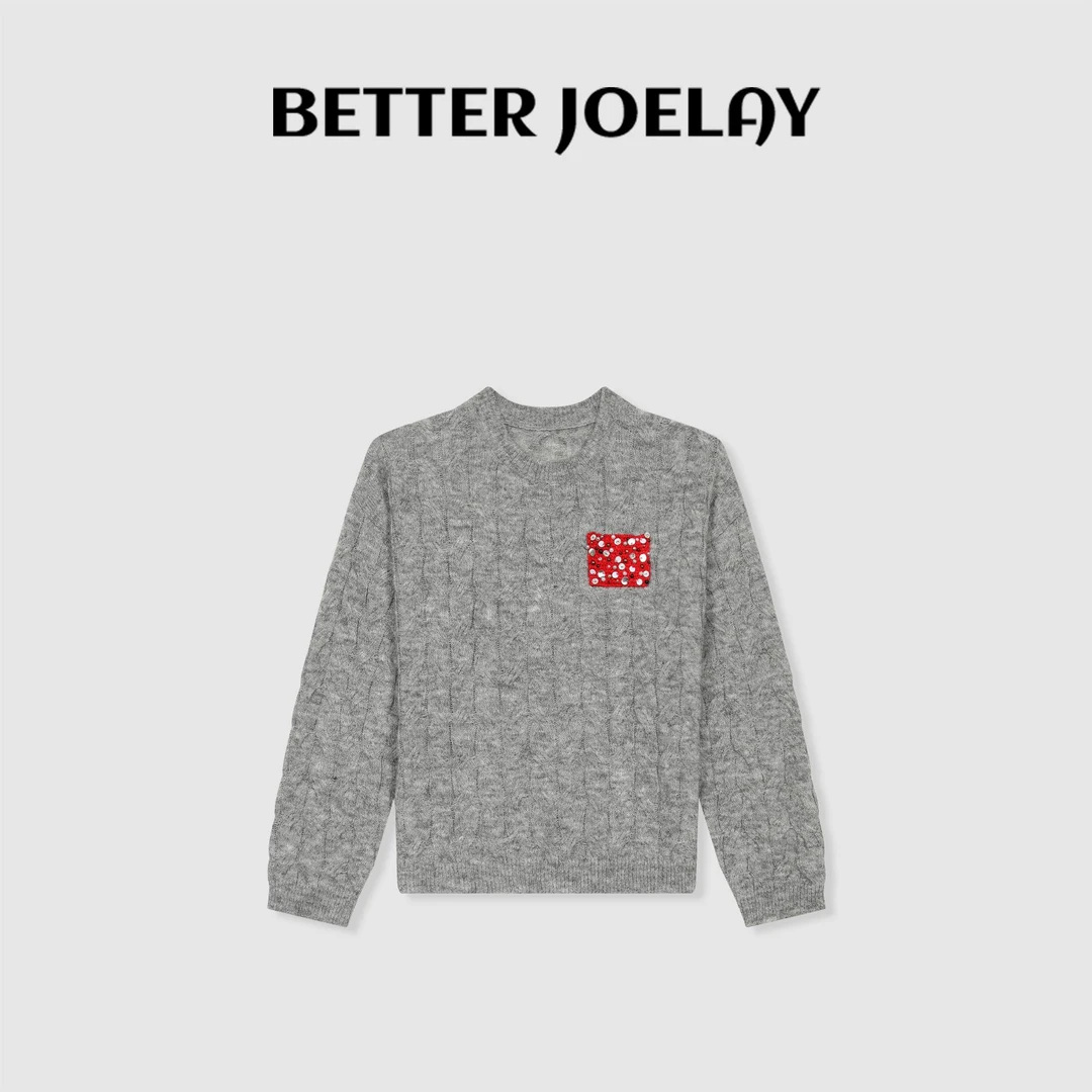 BETTER JOELAY-【燕麦可可】针织套头毛衣舒适百搭洋气韩版LL5756