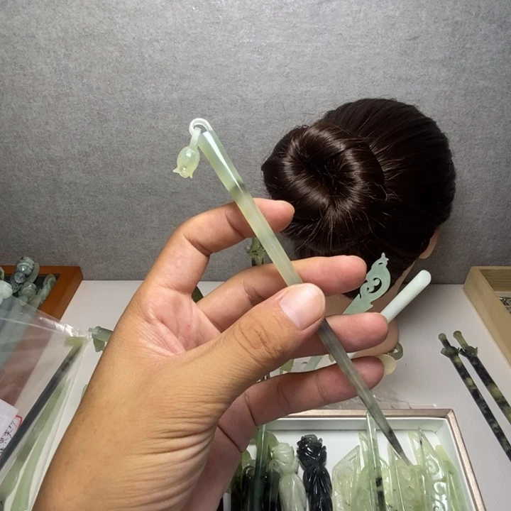 用***6蛇纹石玉未镶嵌发饰