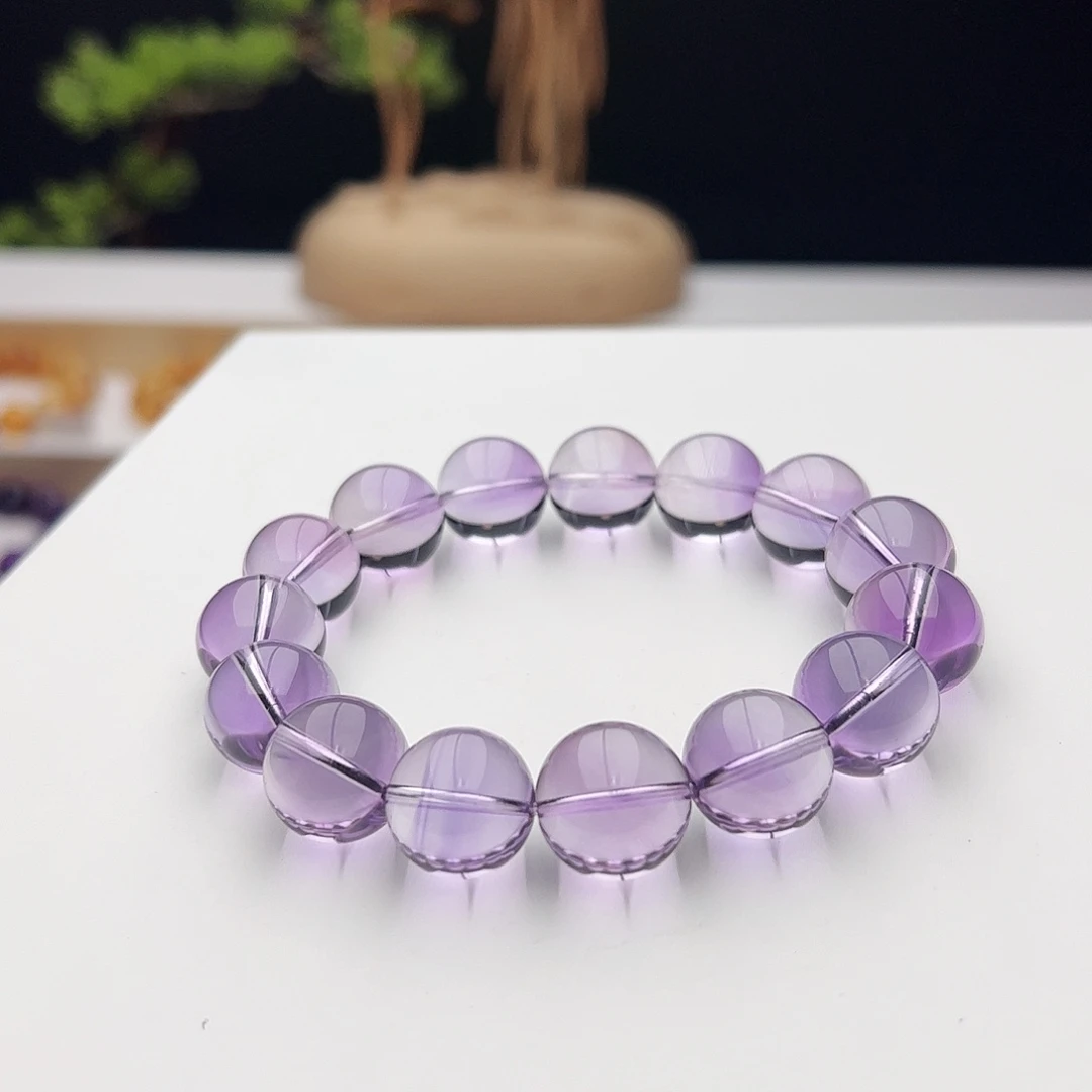 水晶手链未镶嵌玻利维亚紫水晶15.2mm72.3