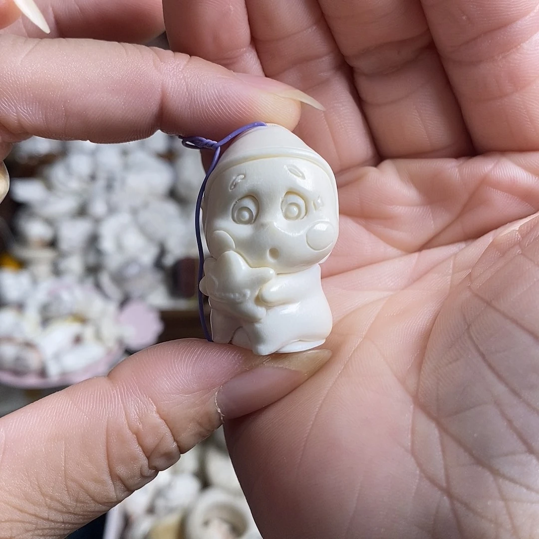 鹿骨把件18星星人