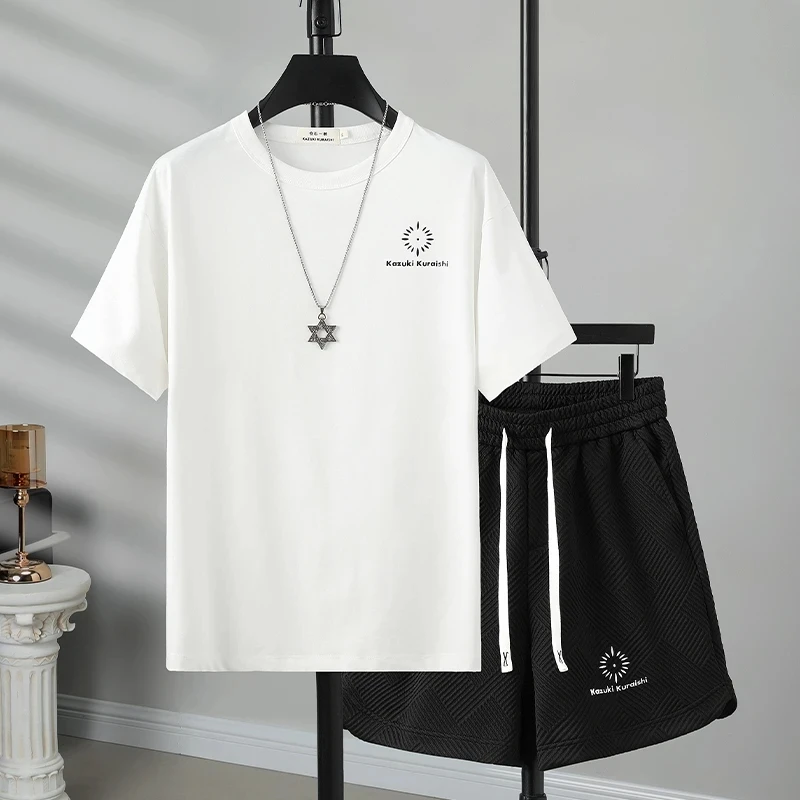 仓石一树国潮薄款痞帅运动套装男士夏季时尚搭配短袖短裤两件套男