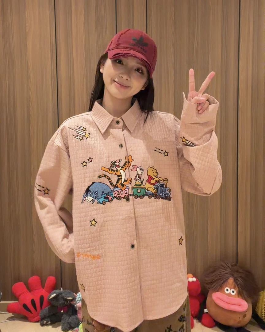 【火车扑扑衬衫-2101】R77新款原创刺绣设计百搭衬衫男女同款-2101