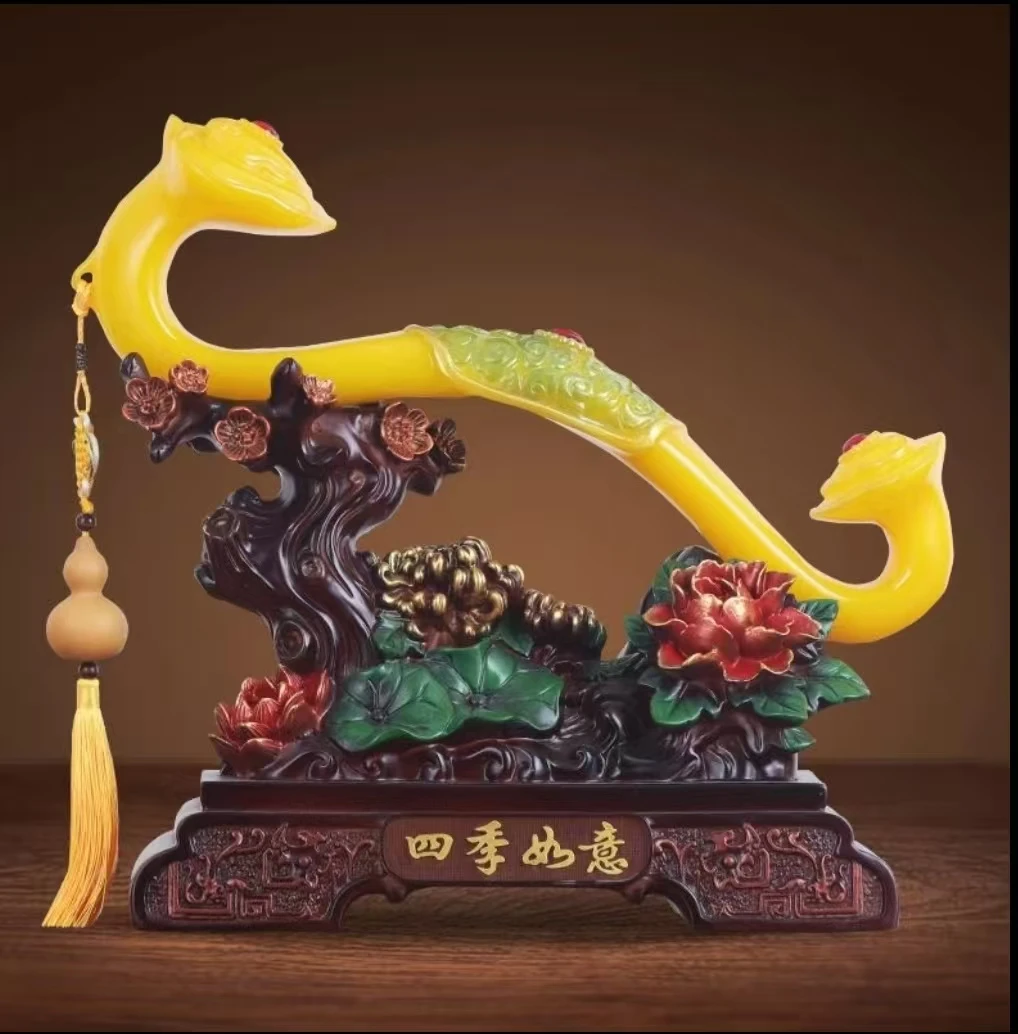 招财中式风格家居客厅玄关装饰乔迁礼品创意