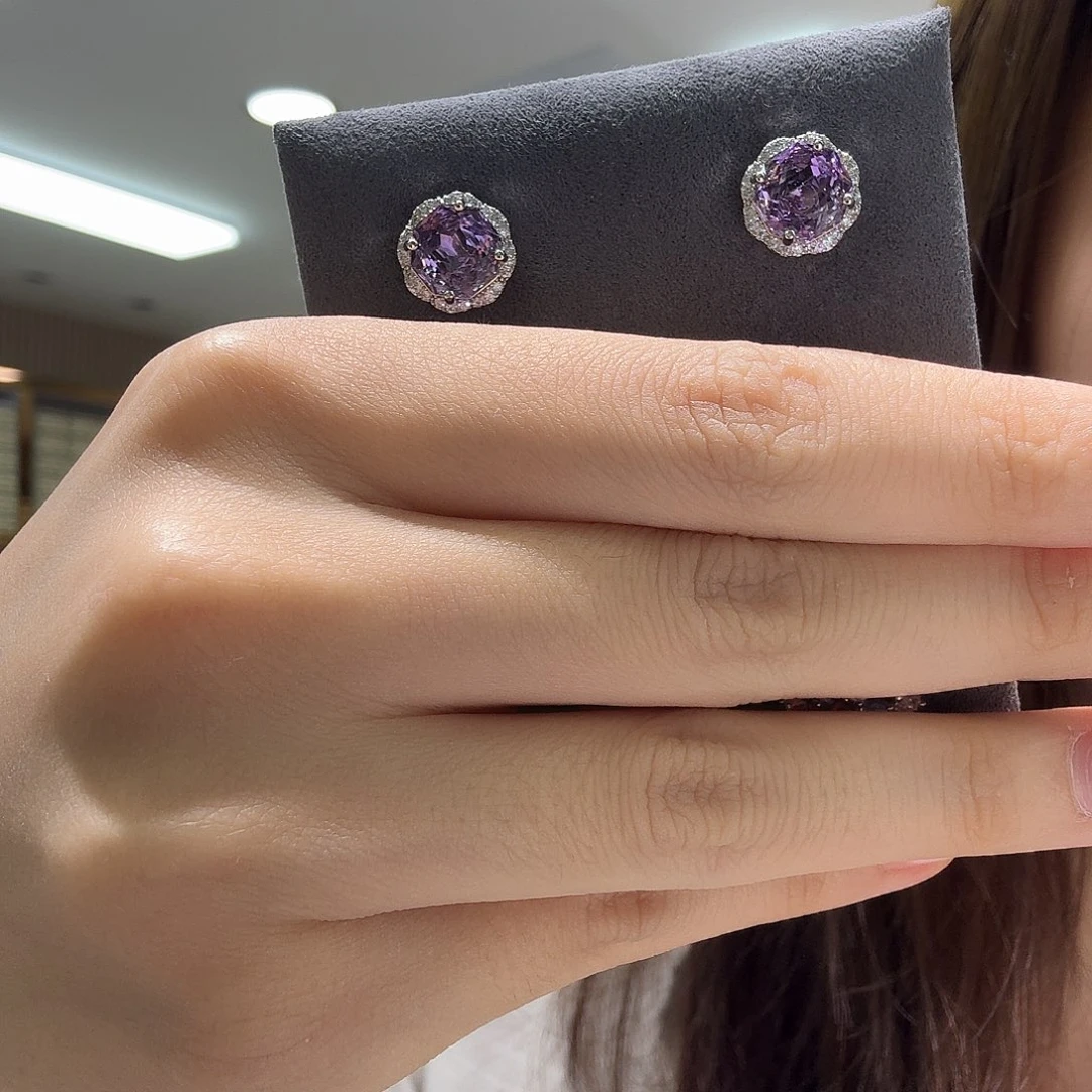 银S925镶嵌耳饰水晶