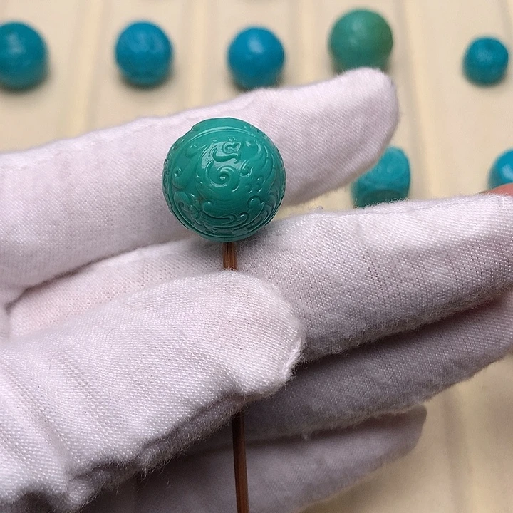 绿松石未镶嵌绿松石龙凤15.5