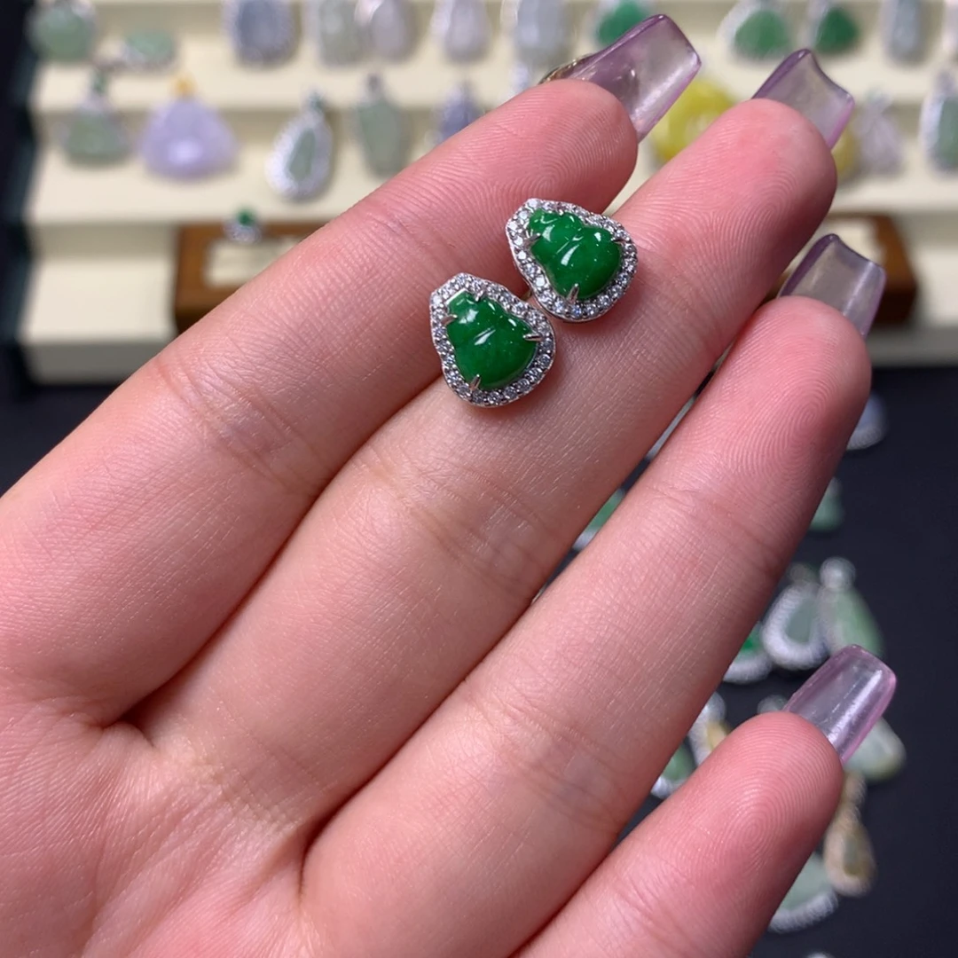 翡翠银S925镶嵌挂件