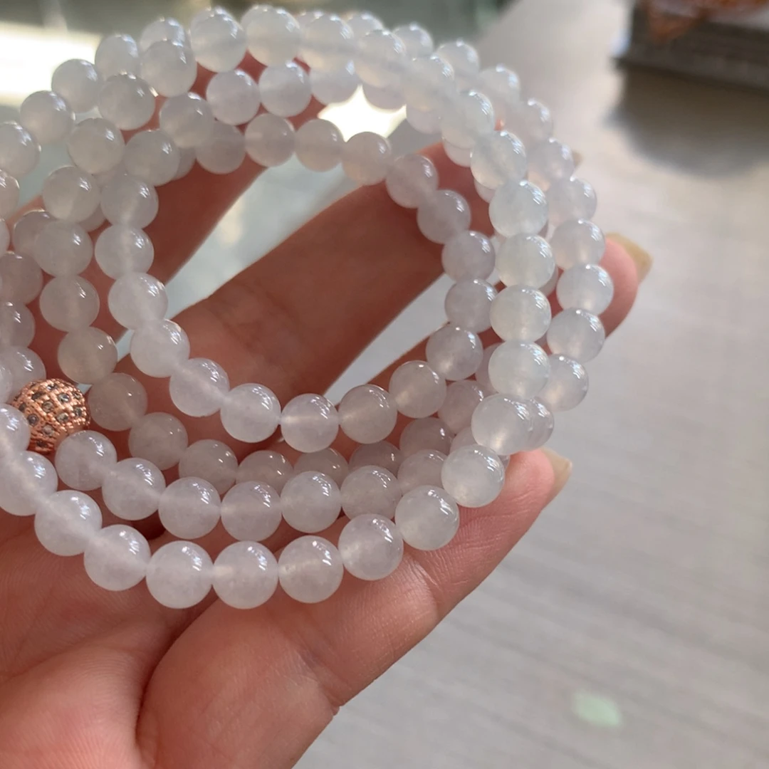 翡翠未镶嵌手链卡6白月光项链