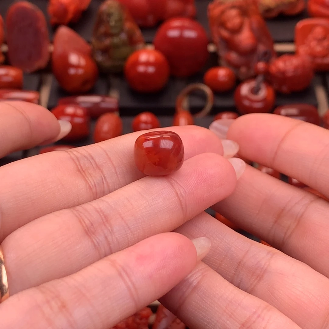 南红玛瑙南红川料原矿老型单珠12.1mm未镶嵌