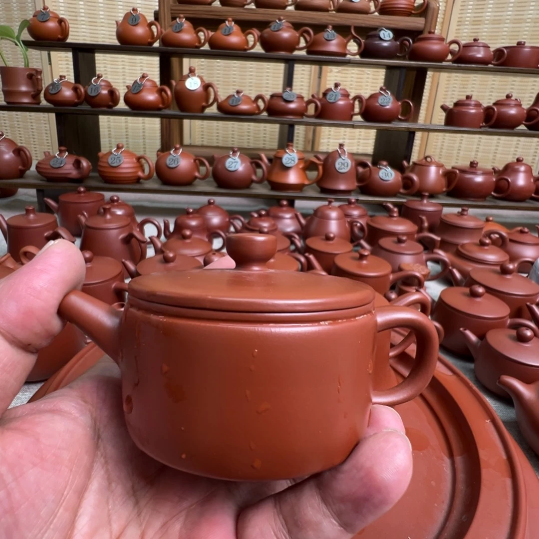 李***龙紫砂茶壶潮州手拉朱泥壶，微瑕不退换