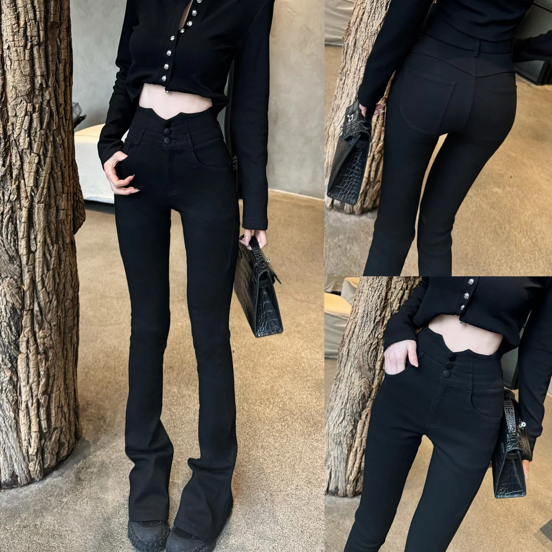 6.0升级小黑裤】显瘦神器收腹提臀美垮高压马蹄裤微喇叭弹力百搭