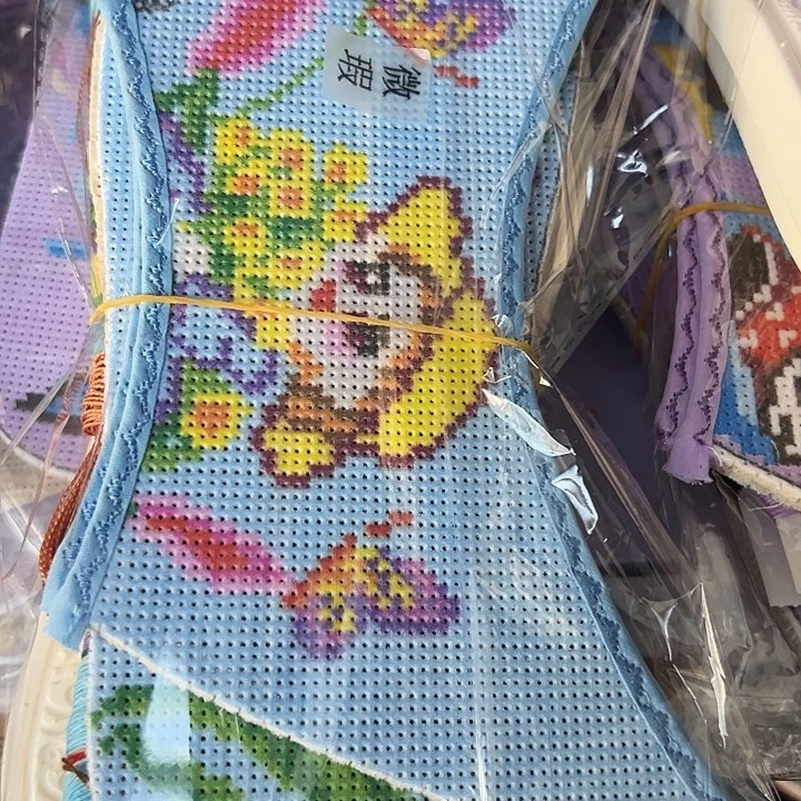 指***蕾十字绣鞋垫半成品微瑕拖鞋7