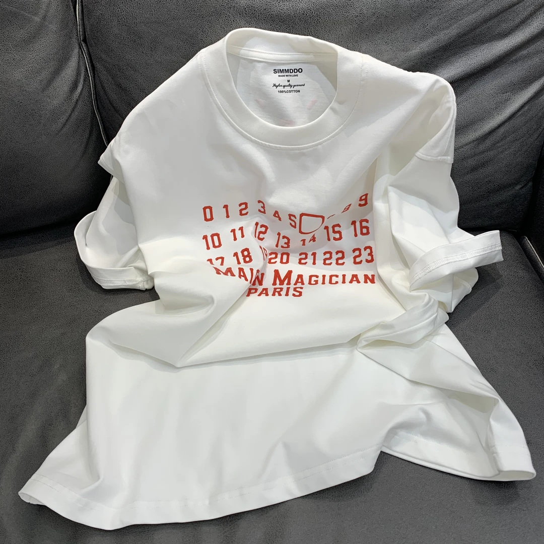 春夏重磅300克美式休闲男士T恤百搭夏季宽松韩版印花简约ins短袖