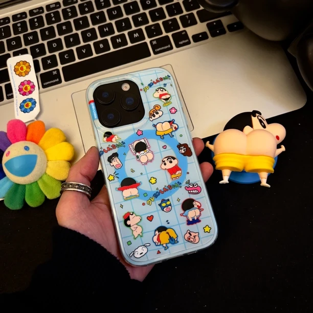 可爱蜡笔小新磁吸壳适用iphone17promax搞怪风苹果15/16pro手机壳