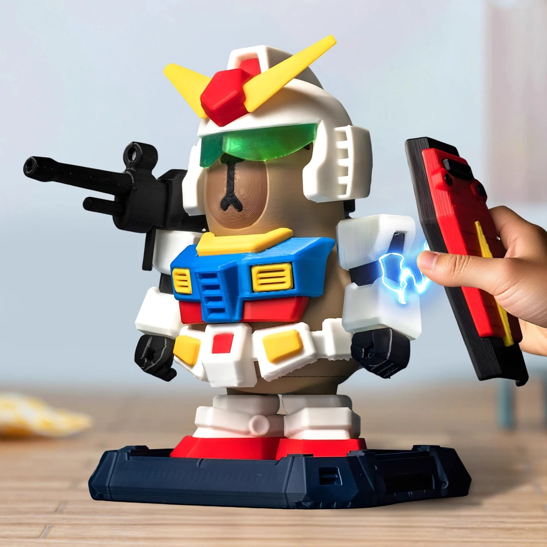 和平精英游戏周边卡皮巴拉矮高达磁吸玩具机甲豚公仔3d打印摆件