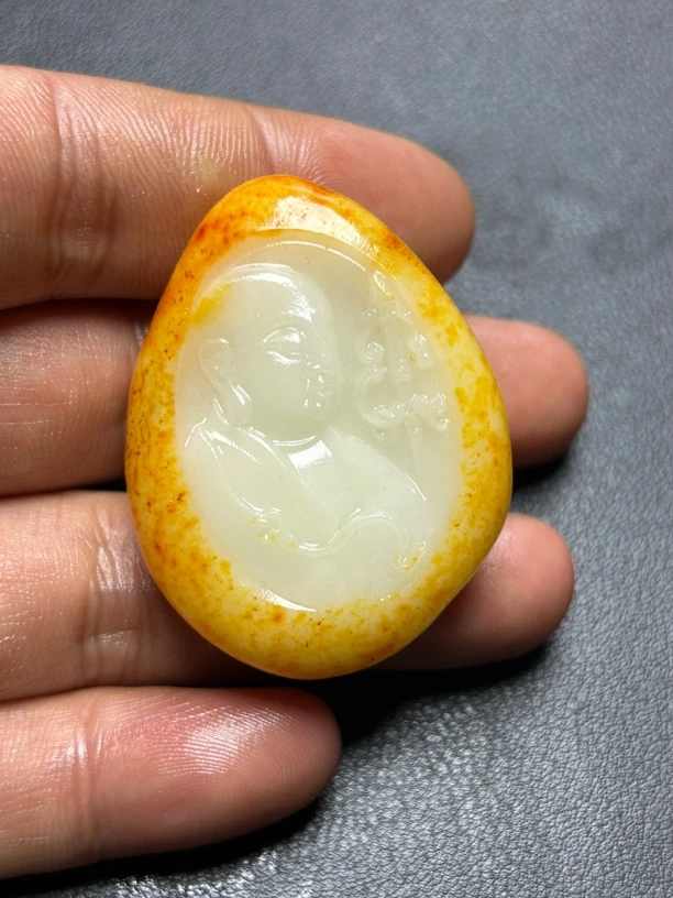 和田玉地藏王吊坠