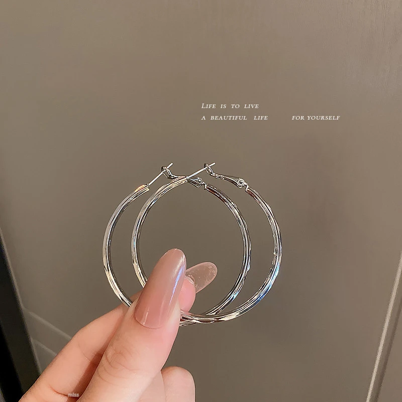 铜合金耳饰 欧美个性夸张几何圆圈耳圈耳环金属新款时尚