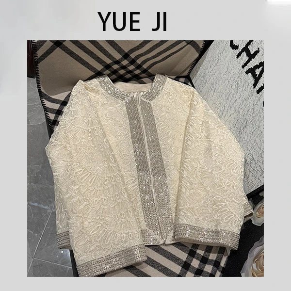 YUE JI 高端重工外套春季新款国风气质圆领百搭短款上衣2502-74