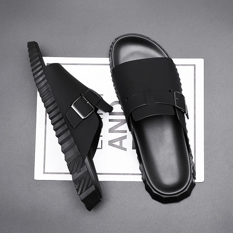 法菲欧男鞋潮款休闲时尚百搭防滑软底居家外穿透气男款拖鞋一字拖