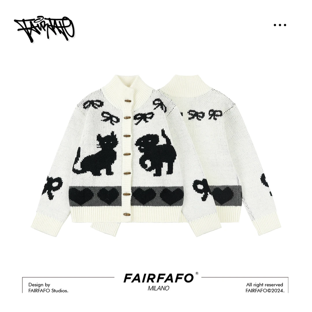 FAIRFAFO林肉肉【猫咪狗狗开衫毛衣】MY48065可爱轻奢时尚开衫外套