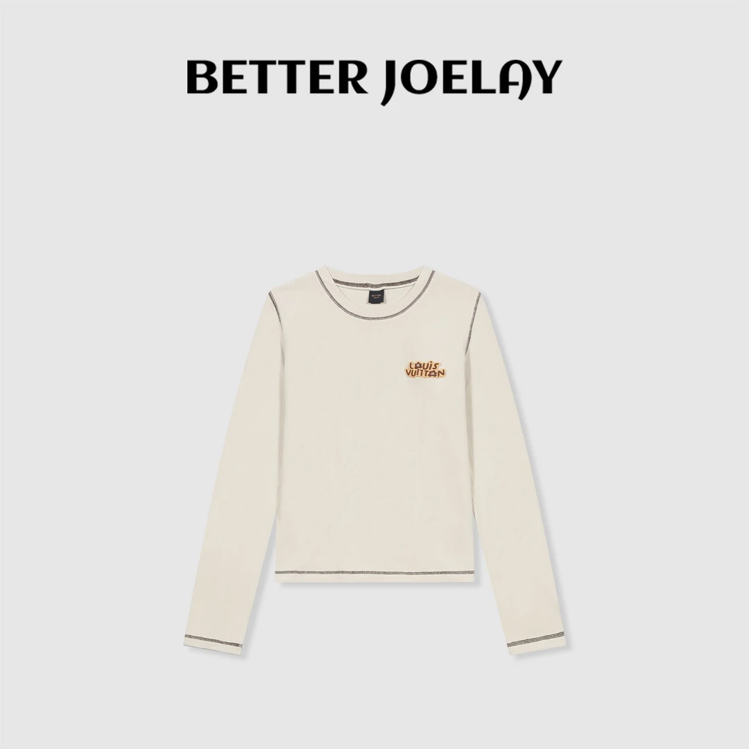 BETTER JOELAY-【心动名片】时尚百搭休闲T恤长袖慵懒简约KH1317