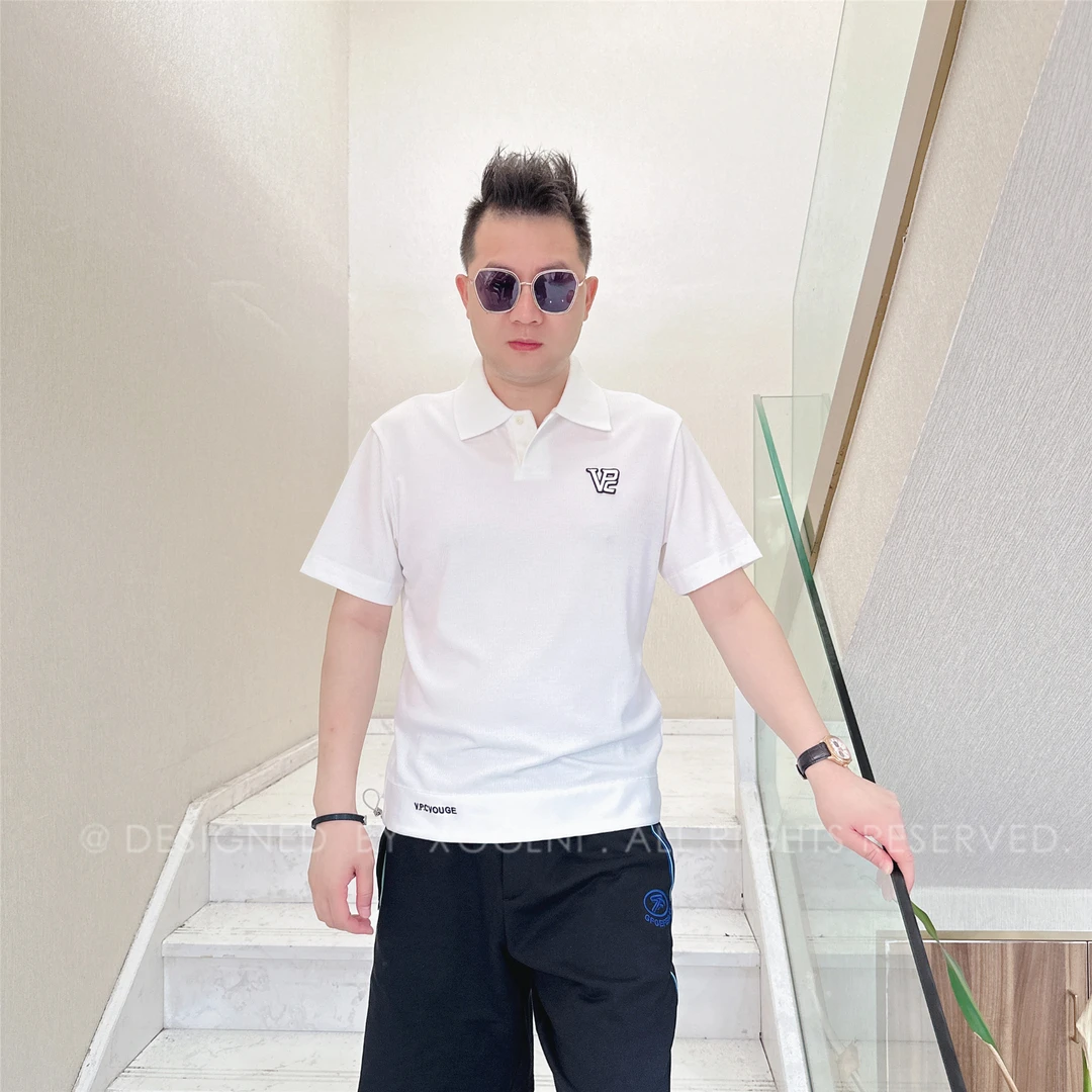 夏季款VPC刺绣VP连体字母男士品质高端轻奢洋气短袖男装POLO衫