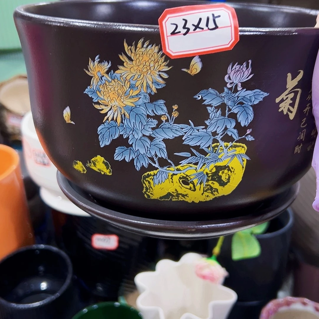 有孔外贸尾单陶瓷花盆凑单10米包邮