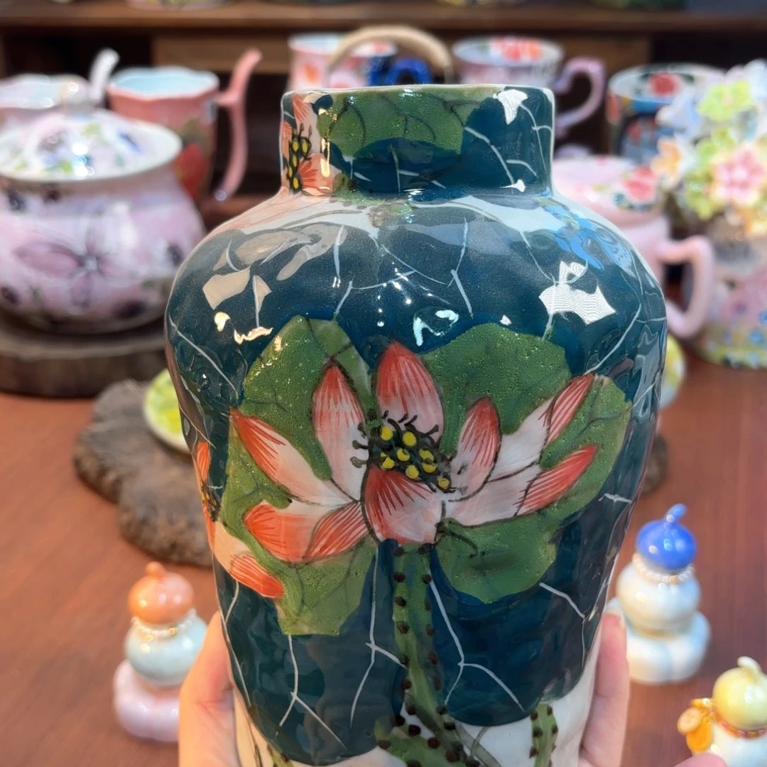 景德镇手绘高温釉下彩陶瓷茶具