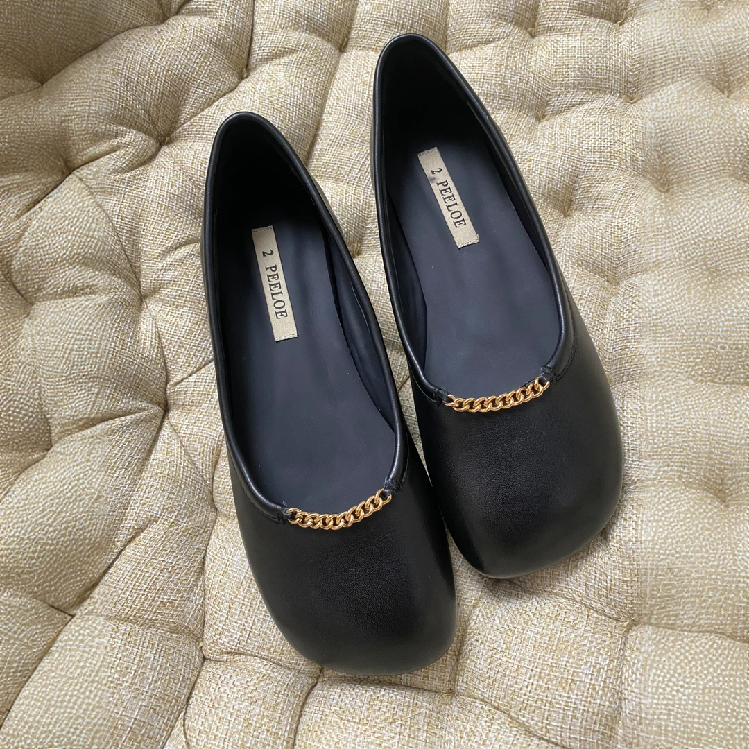 2025复古英伦风女低跟百搭单鞋韩系温柔软底优雅气质真皮ZL6883