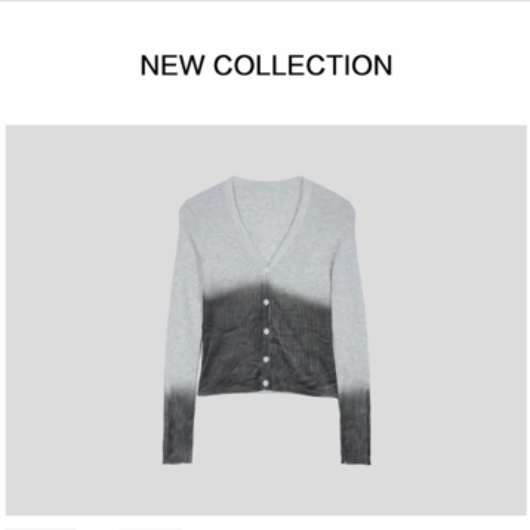 【小依专享】X1F38010B时尚上衣修身T恤针织灰色短款长袖ol-8010