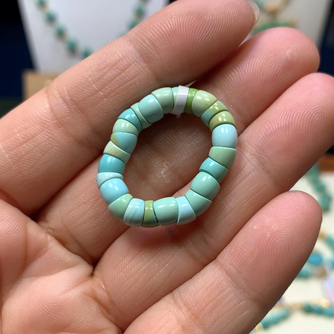 绿松石未镶嵌大肠戒指